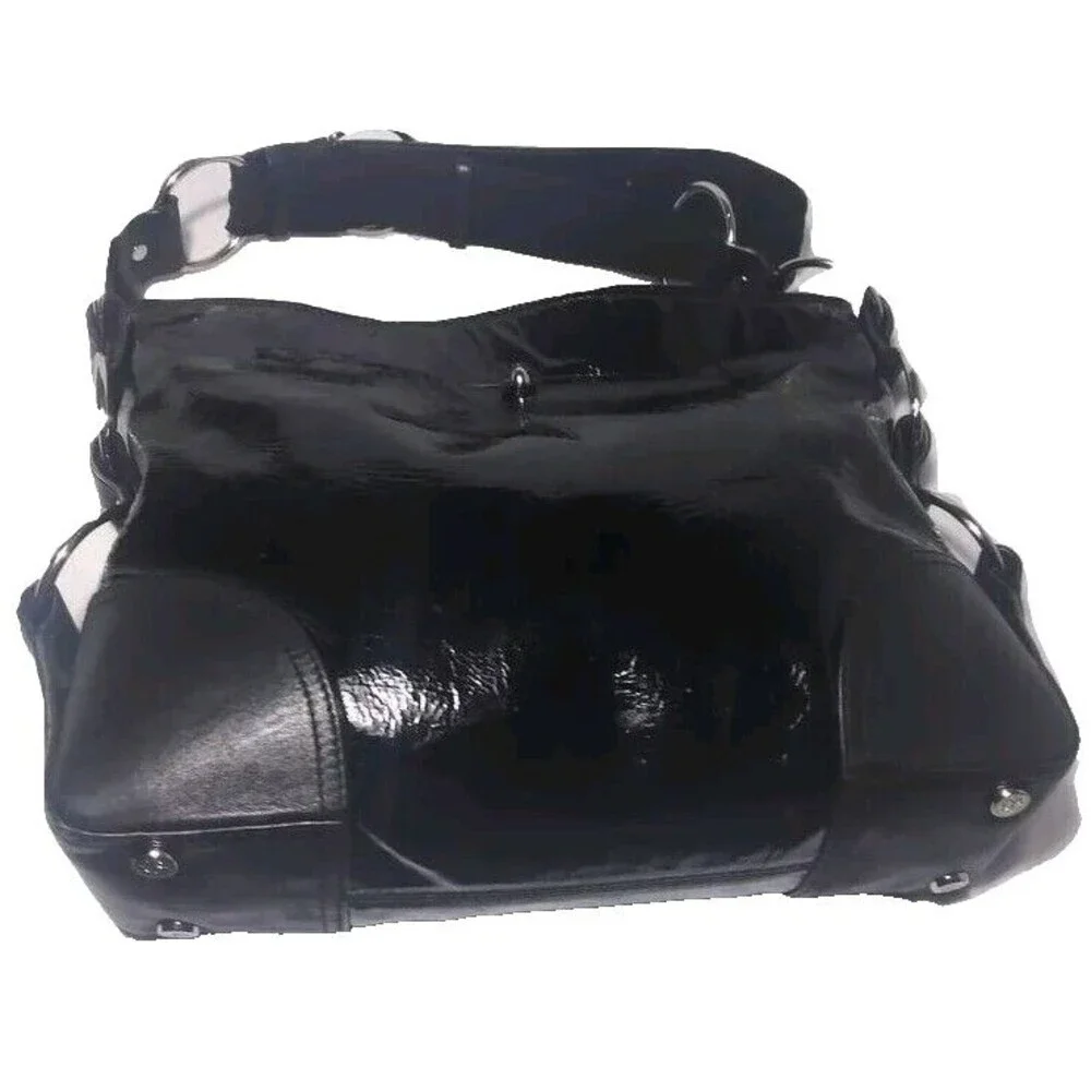 Donald J. Pliner Jett Reflections Hobo Shoulder Bag Black Leather Retail $275